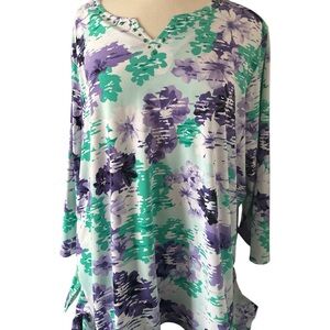 Alfred Dunner floral Print plus size 3X floral tunic top